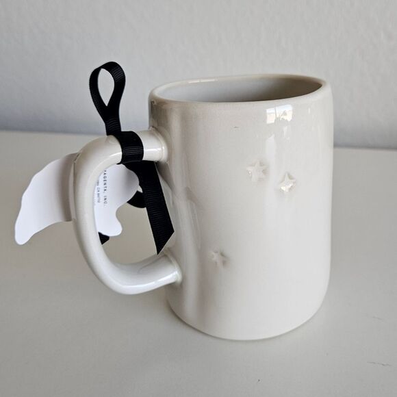 NEW Rae Dunn | 'BOO!' Ghost Stars 3D Ceramic Black Tea Mug Coffee Cup - Picture 3 of 5